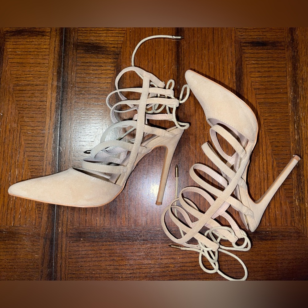 Suede Camel Heels